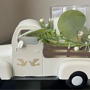 White Decorative Truck Candle Holder